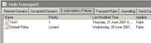 Email Address Policies In Mixed Exchange 2003/2007 Organisations