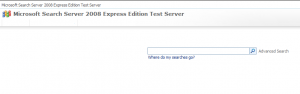 Microsoft Search Server 2008 Express Edition test run