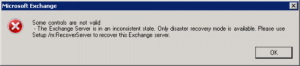Exchange 2010 Setup Error – The Exchange Server is in an Inconsistent State