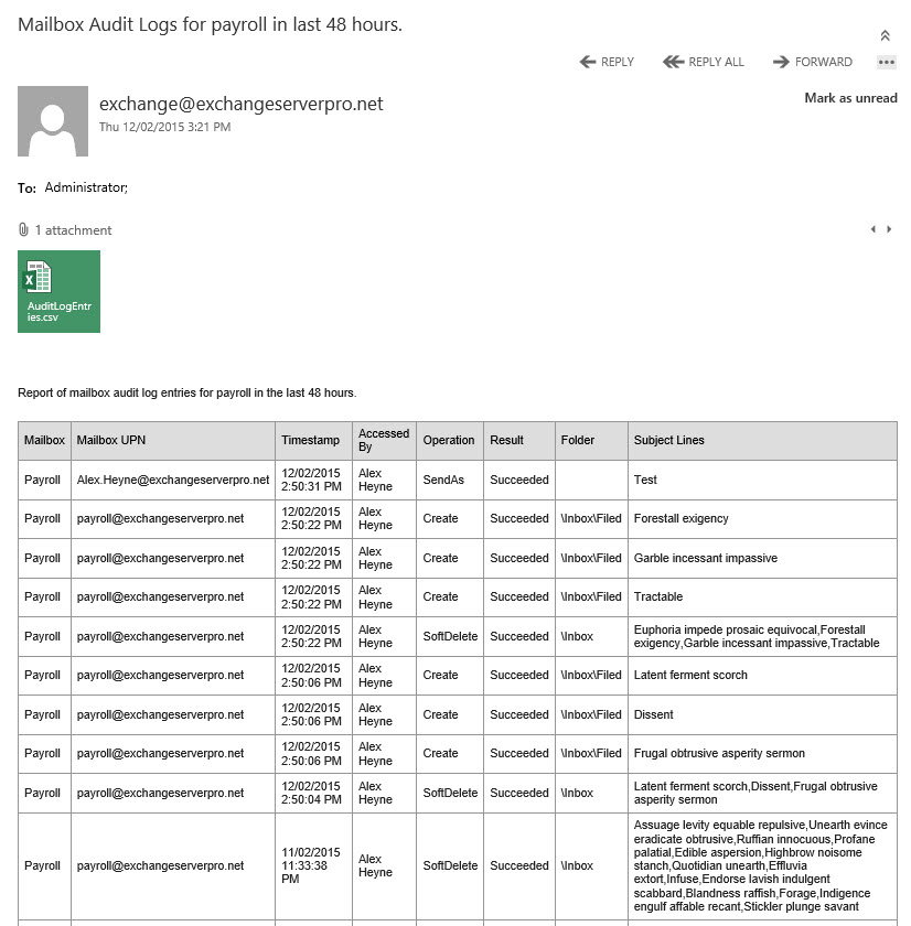 mailbox audit log report example