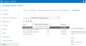 Exporting and Importing Exchange Server 2016 SSL Certificates