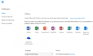 Configuring Office 365 Software Download Settings for End User and BYOD Installs