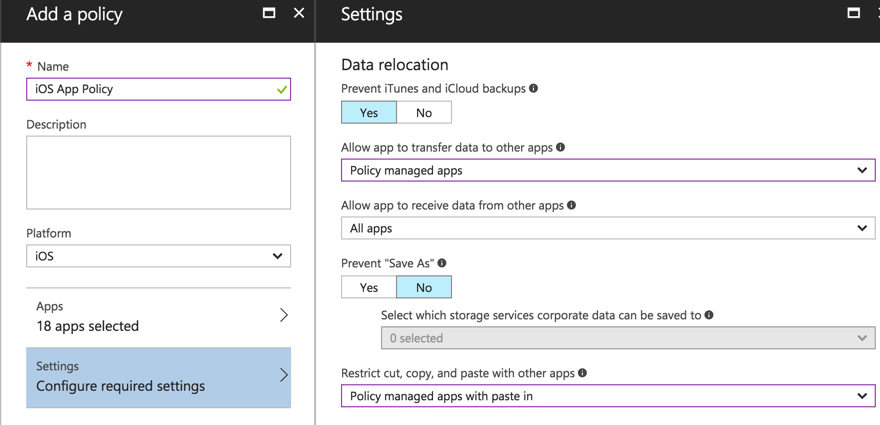 intune app policy