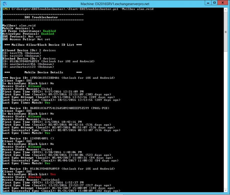 PowerShell Script for TroubleShooting Exchange ActiveSync Devices ...