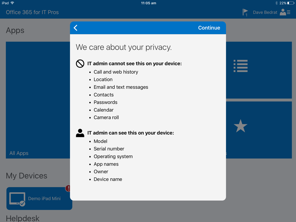 Intune Enrolment Privacy Info Ios 