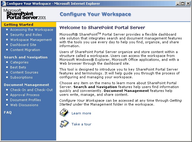 Configuring SharePoint Portal Server 2001
