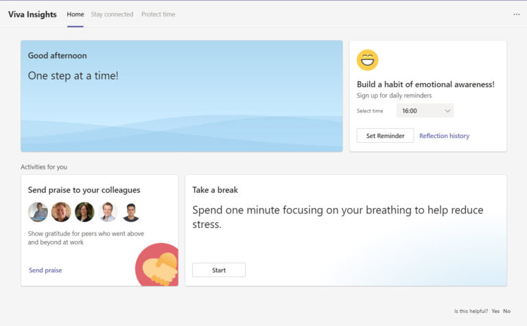 Microsoft Updates Viva Insights App with Wellbeing Features | Practical365