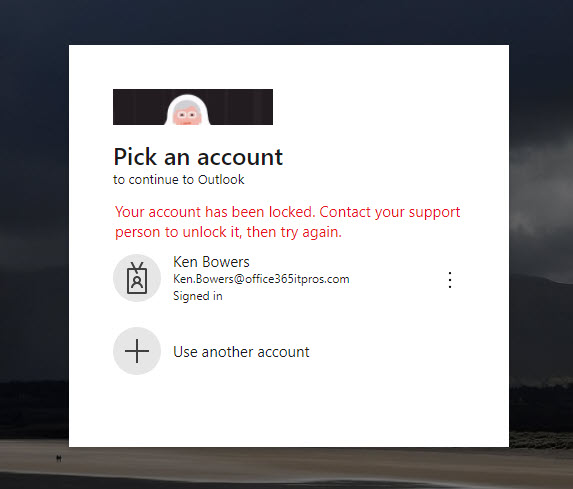 A user is blocked from signing into their Azure AD account 