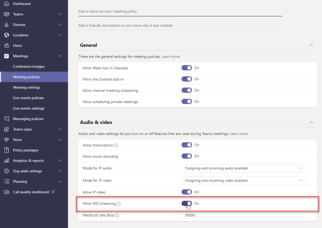 Microsoft Teams Live Streaming