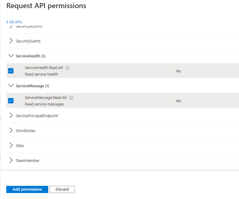 Assigning Graph permissions to an app registered in Azure AD