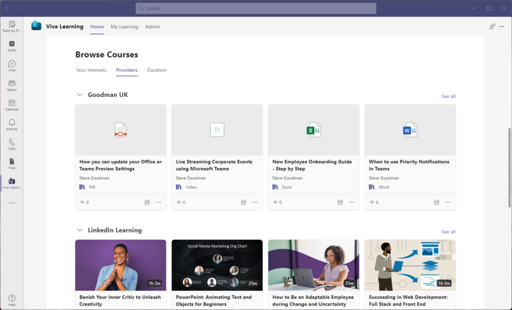 Set up Viva Learning and publish your own content using SharePoint