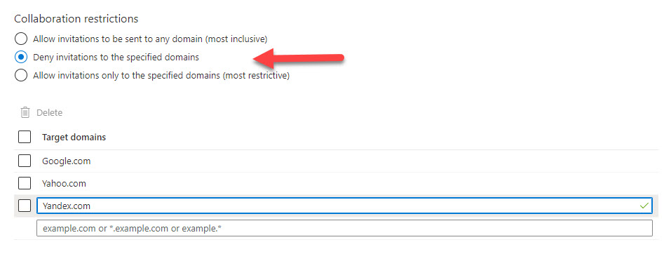 Defining collaboration restrictions for Azure AD