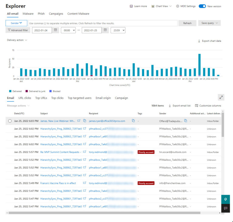 Threat Explorer Useful Feature in Microsoft Defender for Office 365