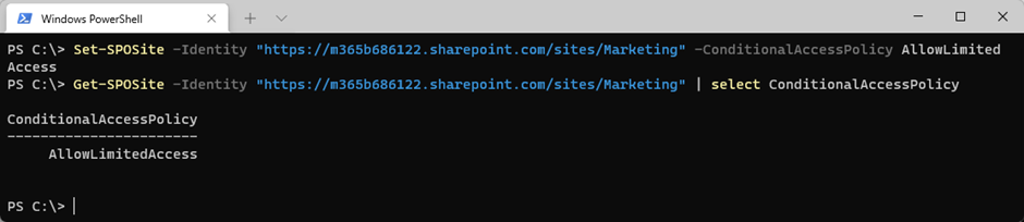 SharePoint Online PowerShell secure access 