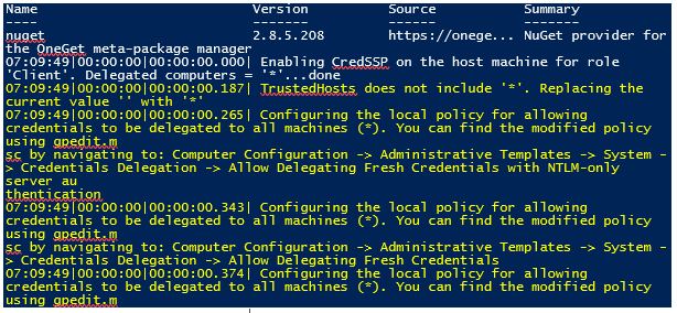 Output from Powershell Exchange 2019 lab creation