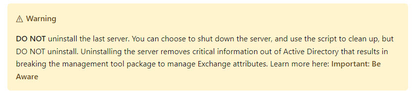 Don't spoil your weekend by blowing away your Exchange organization in error