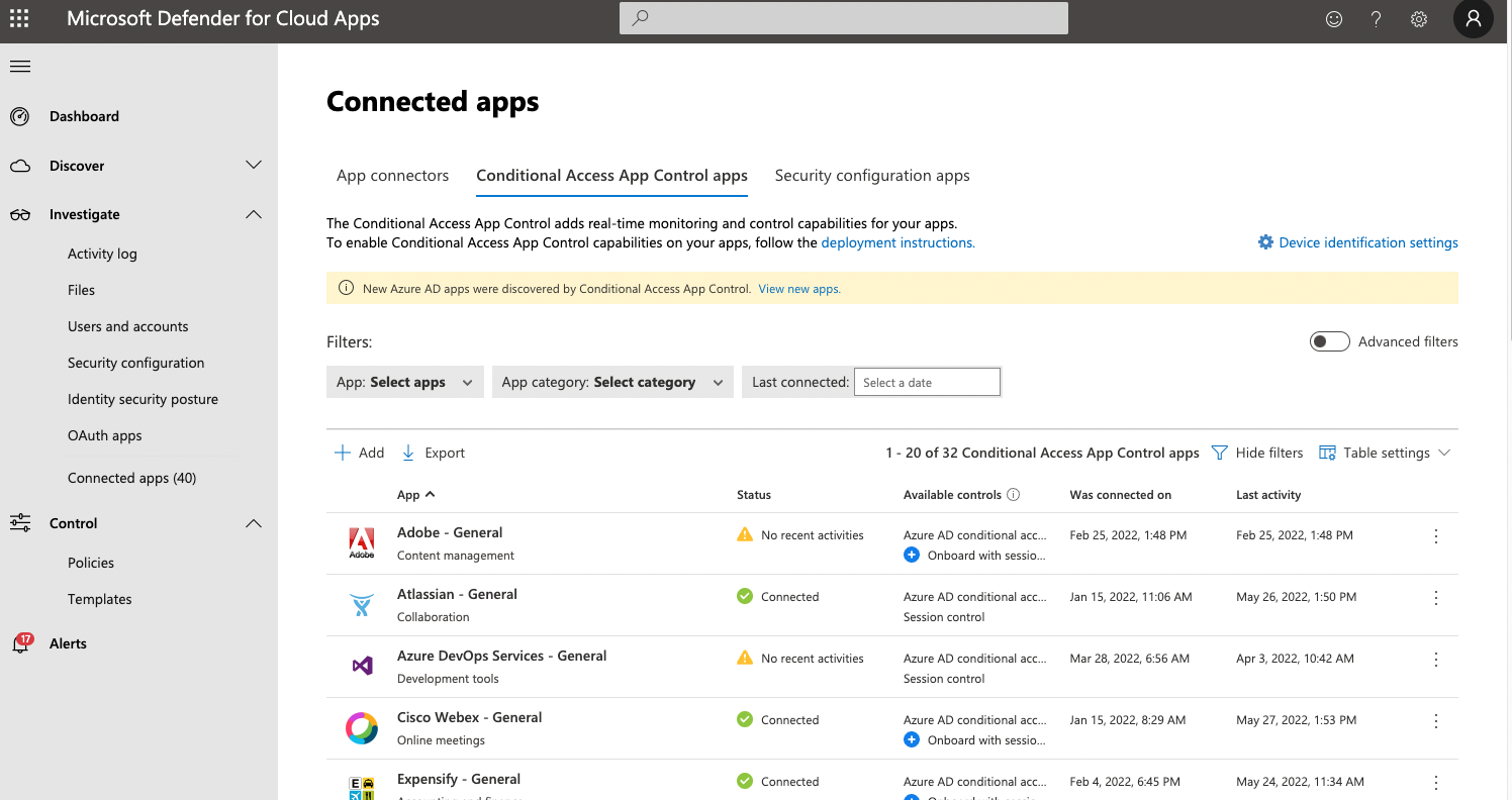 Using Microsoft Defender for Cloud Apps to Manage Third Party Apps