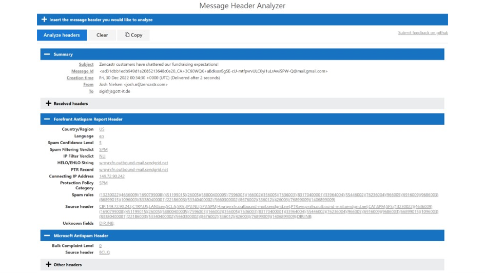  Message Header Analyzer