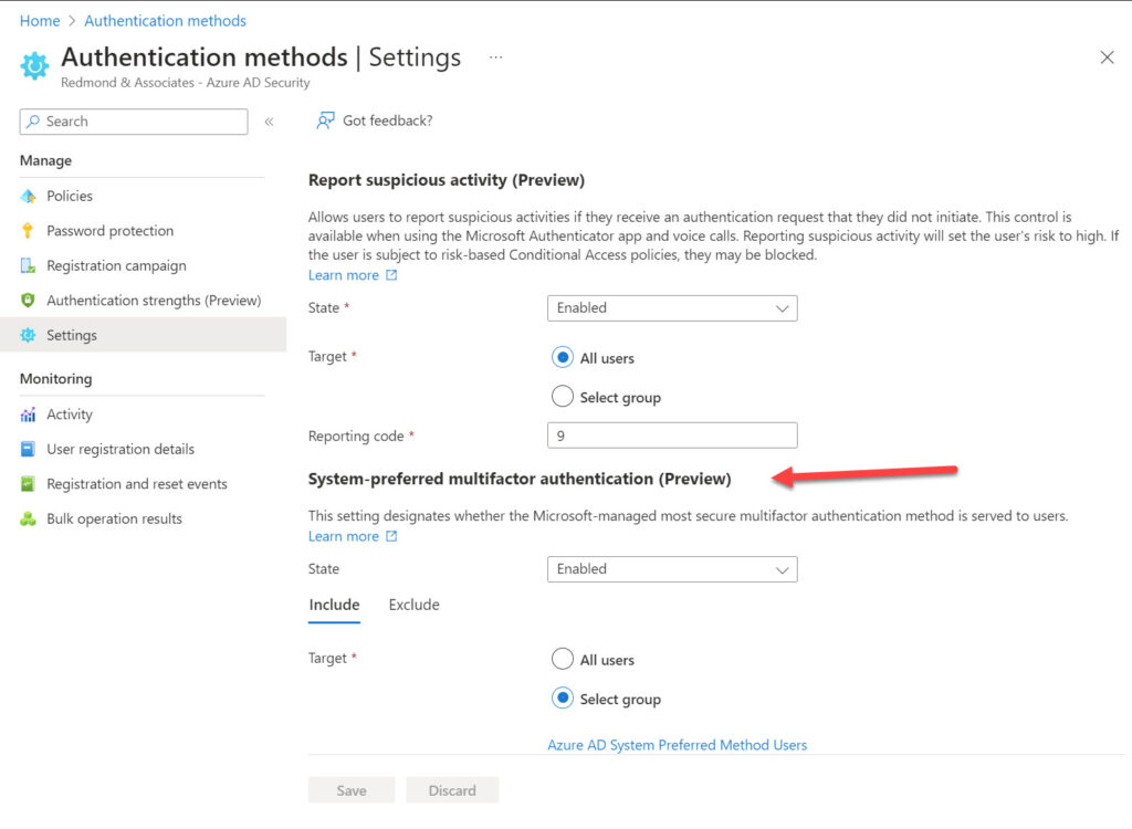 System-preferred multifactor authentication UI in the Microsoft Entra admin center