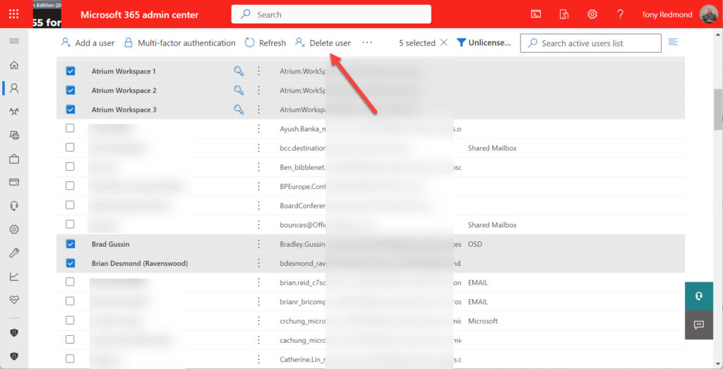 Bulk deletion of Azure AD accounts in the Microsoft 365 admin center

Bulk delete Azure AD accounts