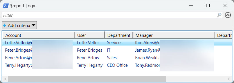 Manager assignments made by the script

Azure AD User Account manager