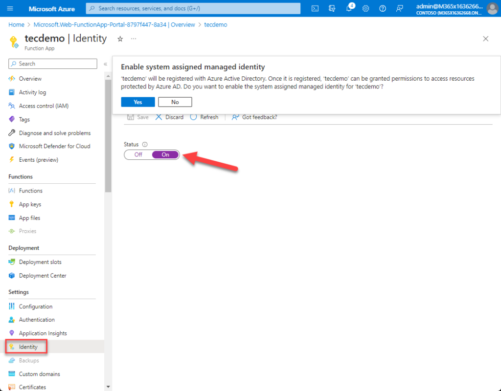 Using Azure Functions for Exchange Online 