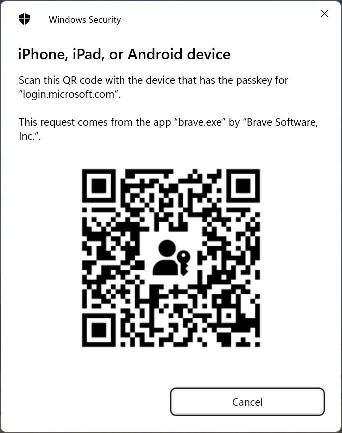A QR challenge for Authenticator to respond to.