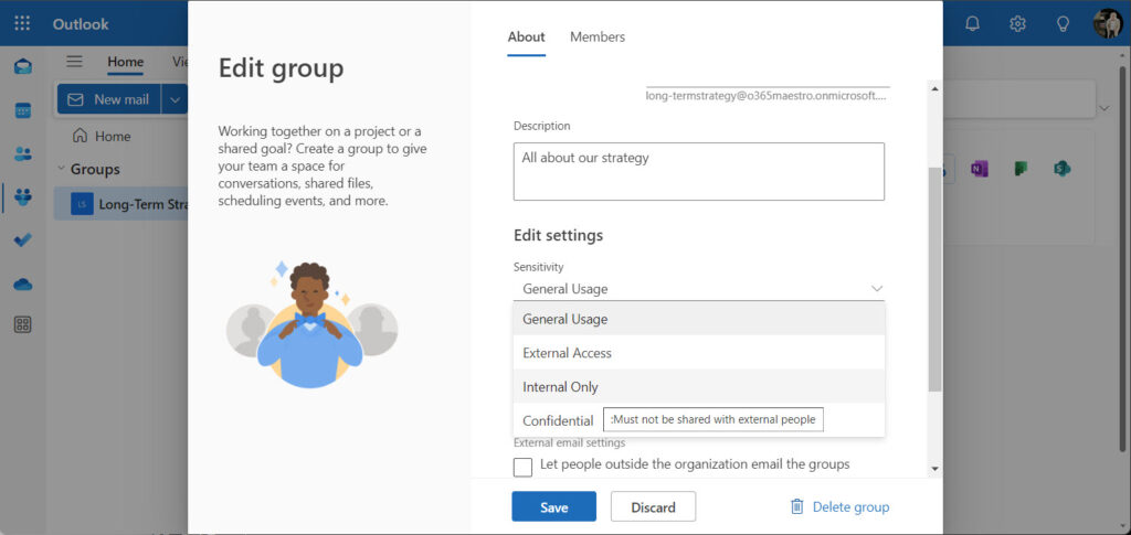 Working with classifications in OWA

Entra ID classifications