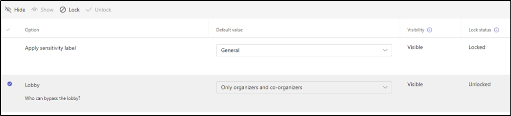 Figure 10: Using the “Locked” and “Unlocked” modes, enables administrators to configure preferred settings while enforcing others in a template