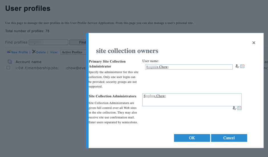 Figure 4: Assign additional site owner to user's OneDrive for Business site