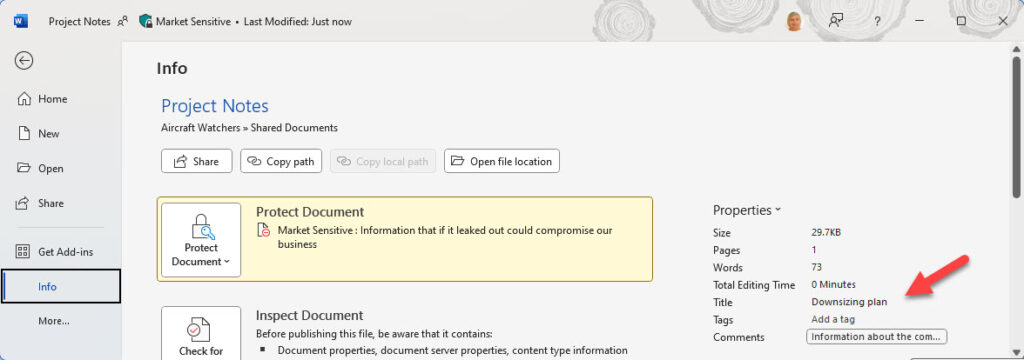 Sensitive data in document metadata can be found by Copilot