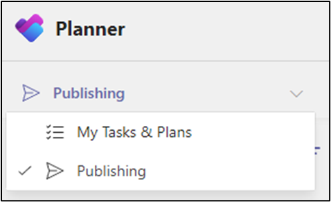 Figure 1: The publishing option is available once a Task publishing hierarchy is published, and users are members of a team that’s in the hierarchy