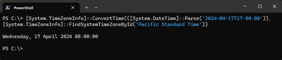 Figure 3: Convert time stamp using .NET System.TimeZoneInfo method