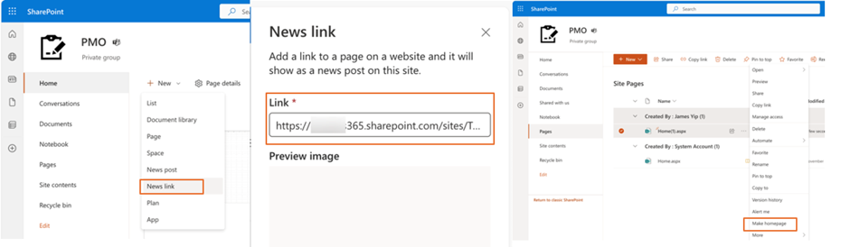 Figure 2: Adding News Link in the SharePoint page