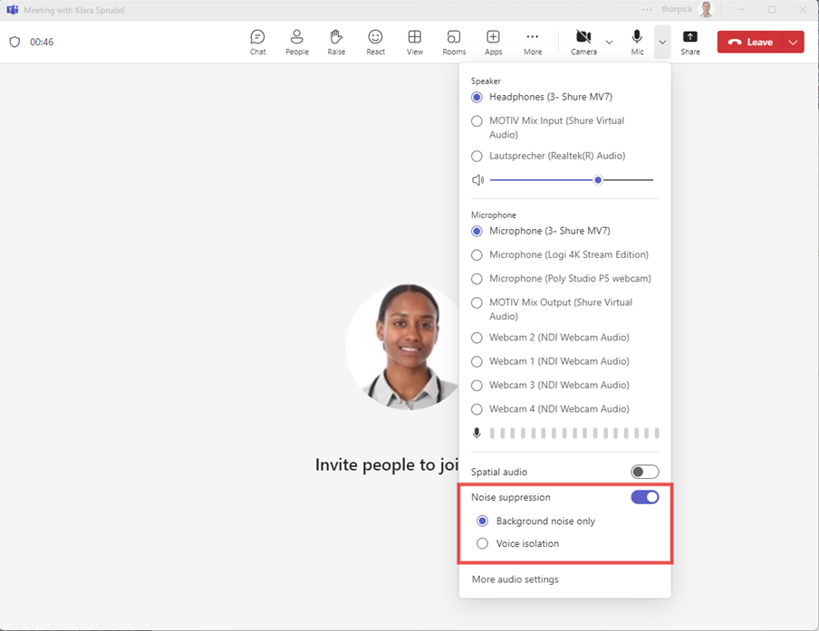 Voice and Face Recognition in Microsoft Teams