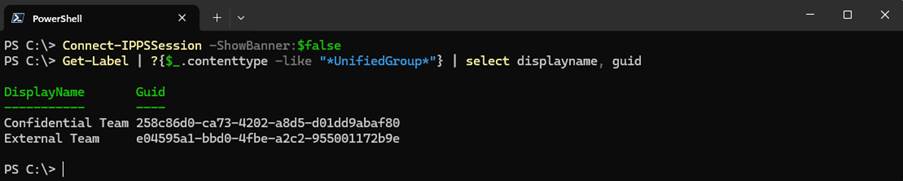 Figure 2: Get the GUID of container labels