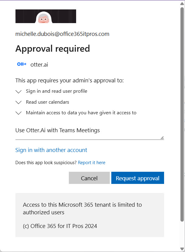 The Otter app wants some permissions.
AI notetaking apps