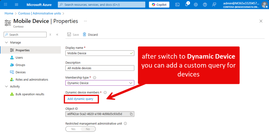 After switching, you can define a query