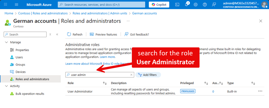 Search for a specific role
