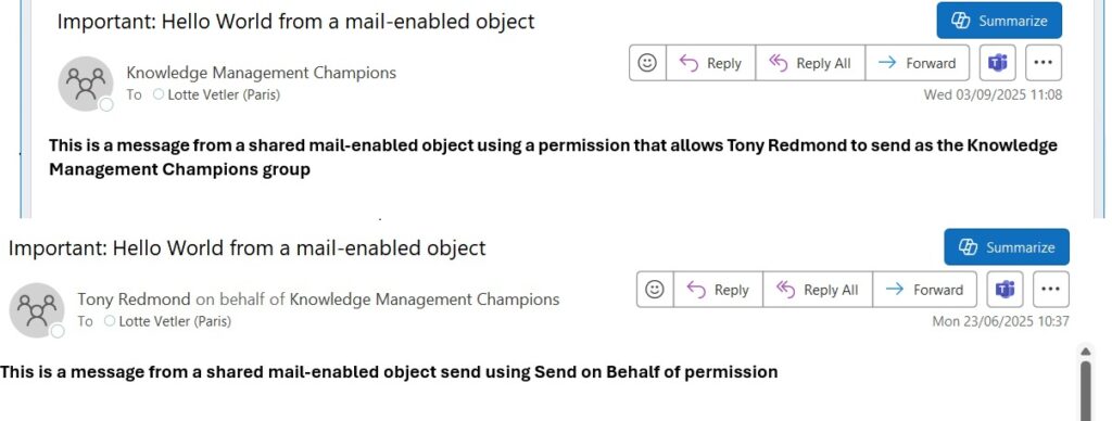 Using Send As and Send on Behalf of permissions