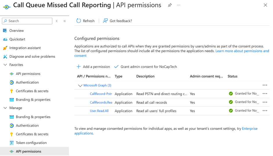 Figure 2: The application is now fully configured.