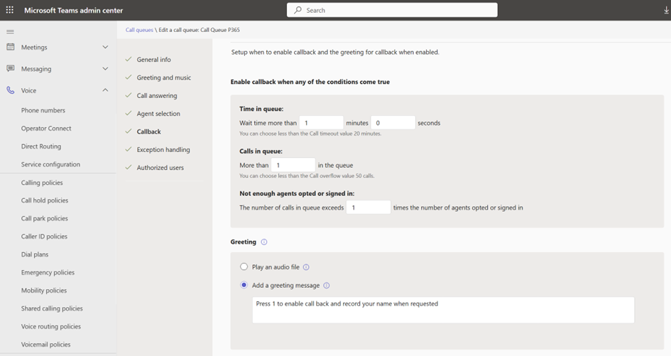 Practical Teams: Call Queue and Call Back Feature
